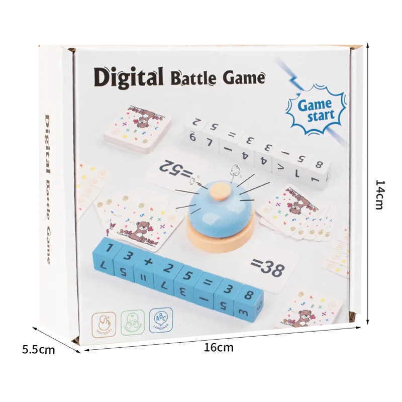 Kids Wooden Number Calculation Battle Blocks Addition Subtraction Multiplication Division Operation Math Games Educational Toys