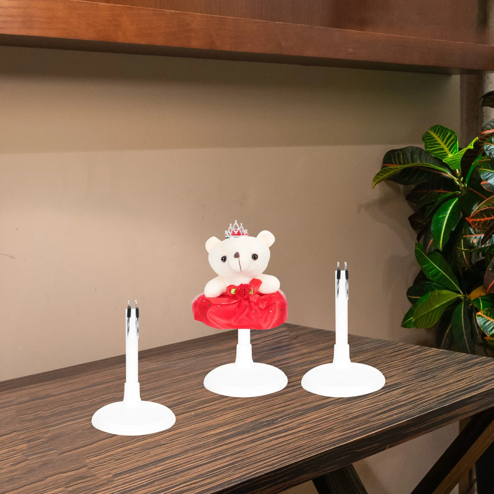3Pcs Display Stands Support Racks Plastic Stainless Steel Stable Base Kids Room Display Holder Showcase Accessory
