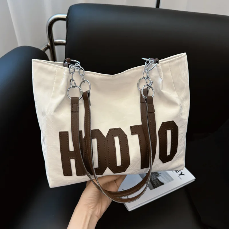 Simple high-end sense light luxury large-capacity shoulder bag personalized tote bag