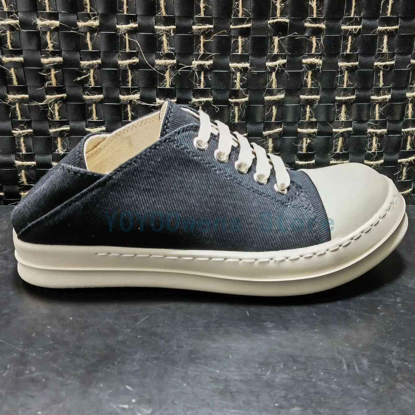 

Men Shoes For Women Canvas Casual Flats Slip On Half Slippers Outdoor High Street Luxury Trainers Vintage Sneakers Summer Rick