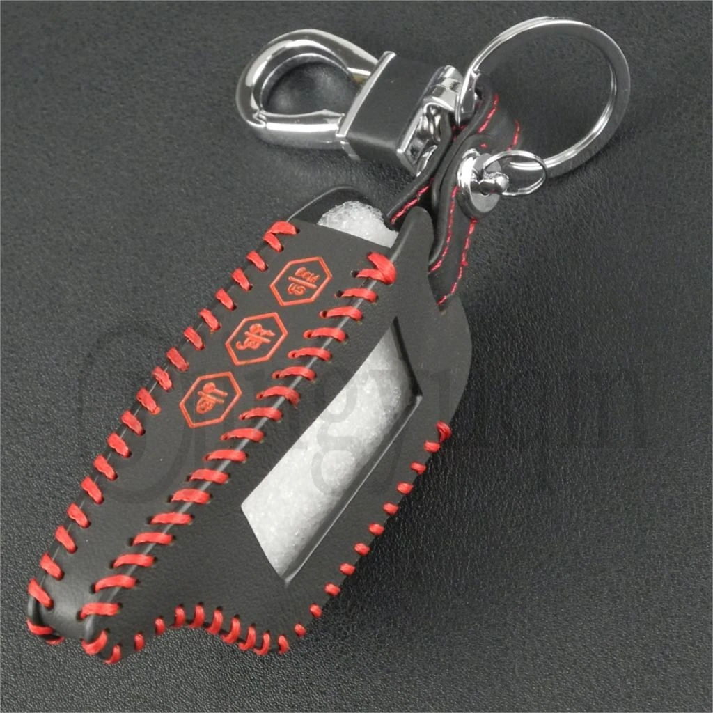 jingyuqin 3 Buttons leather Remote Fob Key Cover Case For Starline B9 B6 A91 A61 Twage Two Way Car Alarm System keychain