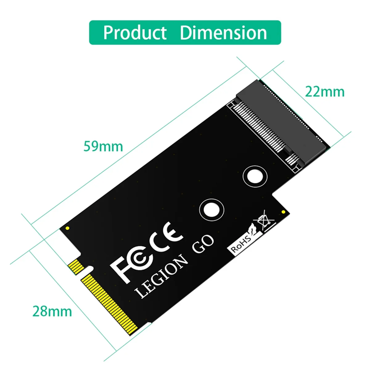 M.2(NGFF) NVME M-Key SSD Adapter for Lenovo Legion Go Handheld Conversion Adapter Card