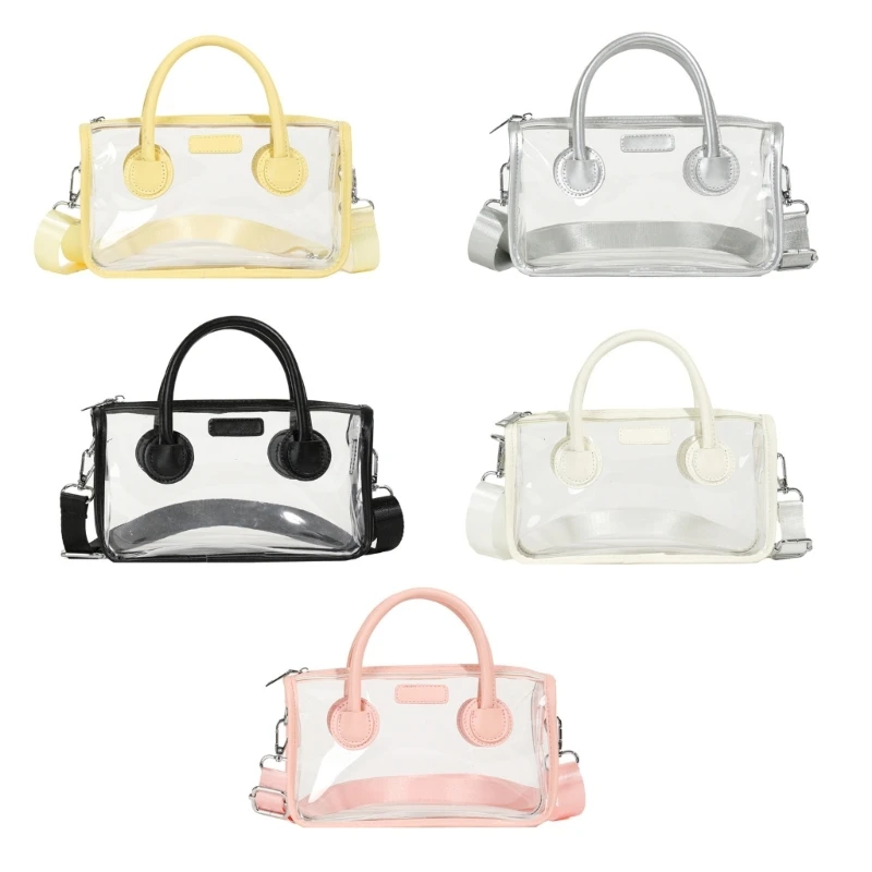 Transparent Top Handle Bag Clear Crossbody Bag Beach Shoulder Purses Handbag Fashion PVC Purse for Various Occasion