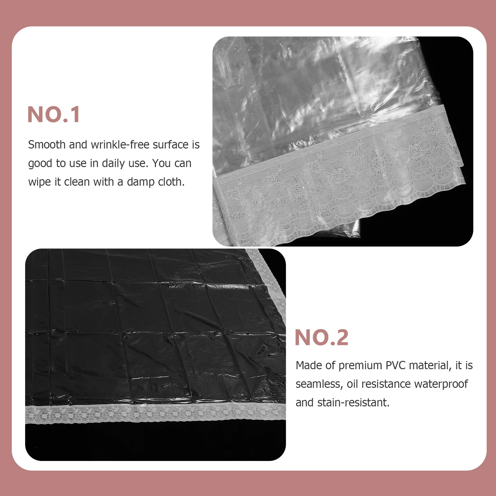 

Waterproof Oil Resistant Table Cover PVC Transparent Seamless Protector for Dining Tables Households Cafes Catering Holiday