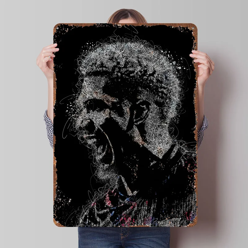Ronald Araujo Portrait Printing Poster Customized Retro Wall Art Vintage Metal Signs for Mancave Modern Home Decoration Luxury