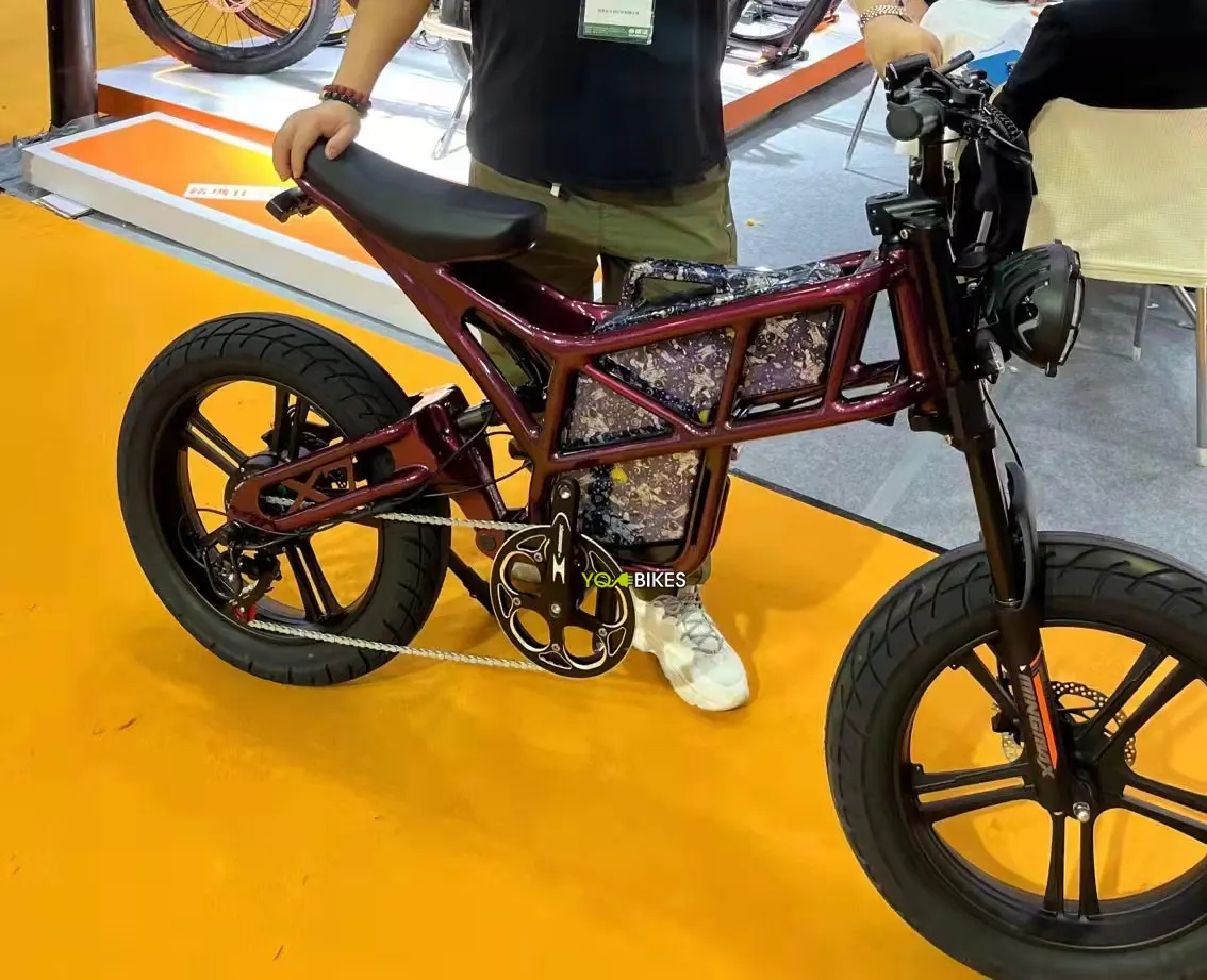 175mm Dropout Adult DIY Electric Bicycle Full Suspension 18650 20inch Fat Mountain Electric Bike Frameset:Battery Box+Frame+Seat