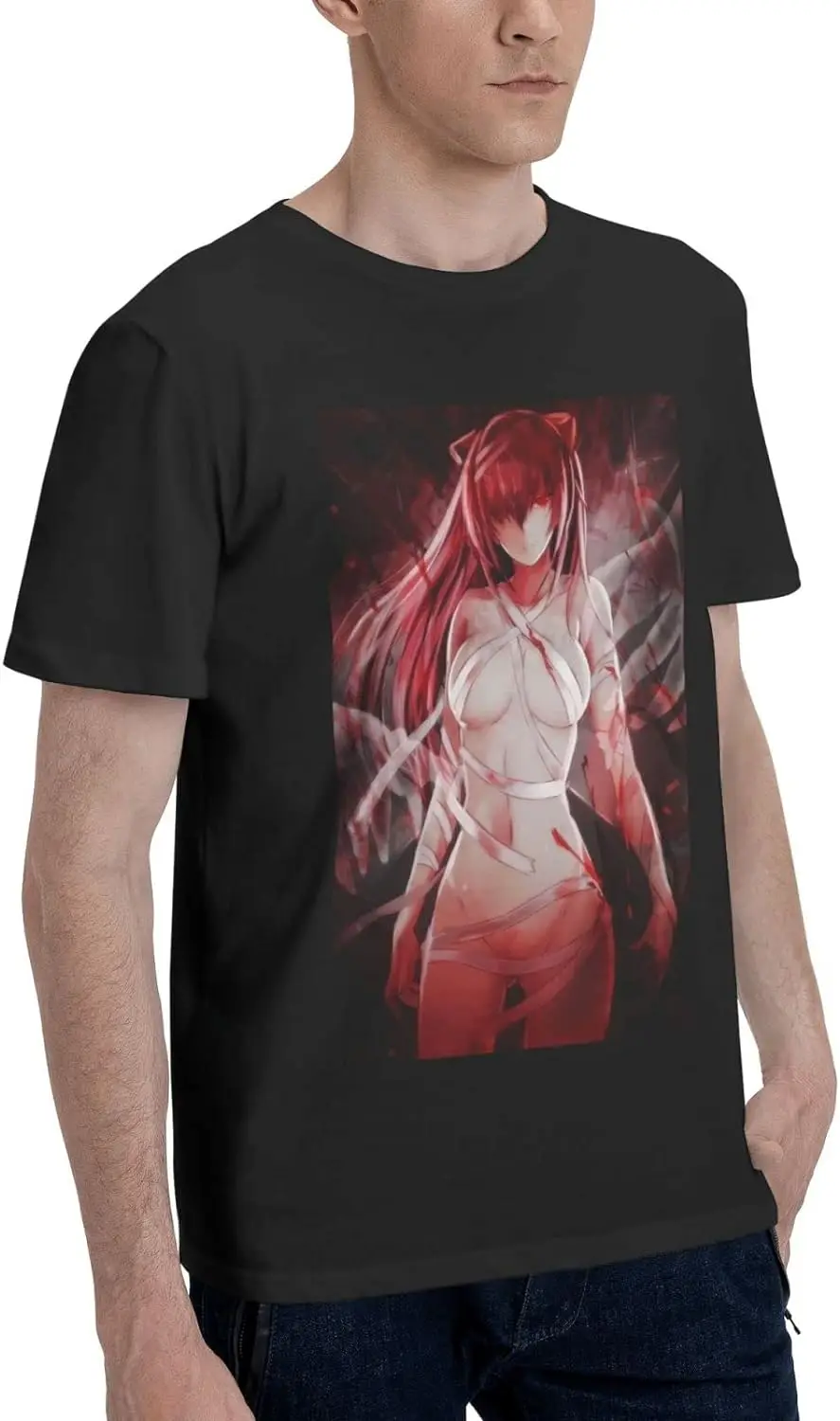 Anime Elfen Lied Lucy Boys T-Shirt Summer Casual Round Neck Short Sleeve Shirts