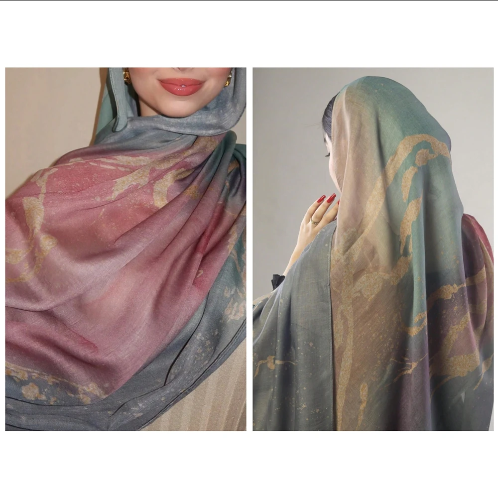 1 قطعة طباعة الموضة بوهيميا وشاح ناعم للنساء عقال الربيع الصيف تنفس النساء الحجاب وشاح الملابس والاكسسوارات