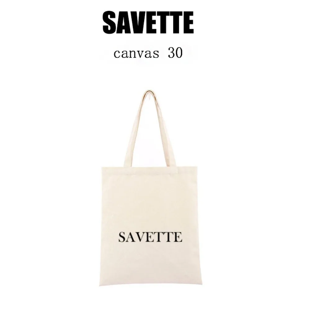 SAVETTE Canvas 30 Bag Fashionable Canvas Bag Designer Bags Large Capacity Shopping White Women's Handbag Savette Bags