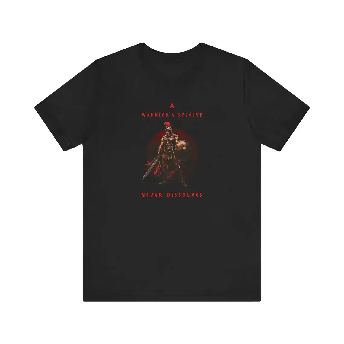

"A Warrior's Resolve Never Dissolves" Sparta Gym Fitness Training T-Shirt 100% Cotton O-Neck Short Sleeve Casual Mens T-shirt