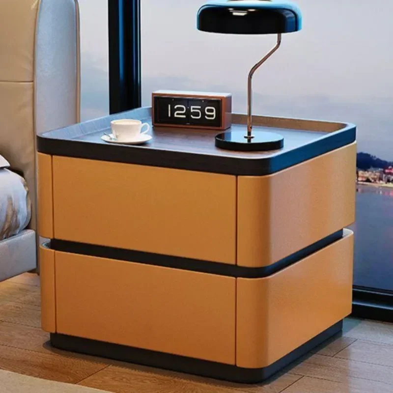 Modern Minimalist Italian Minimalist Solid Wood Storage Home Light Luxury Premium Bedroom Bedside Cabinet