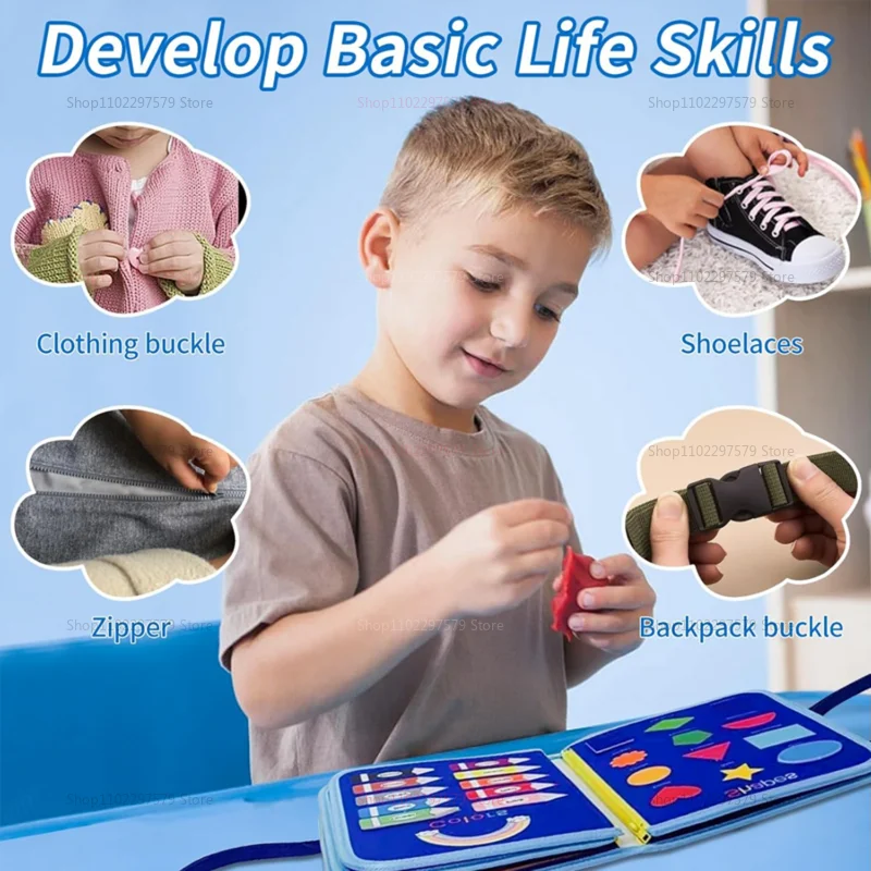 لوحة مشغولة ألعاب مونتيسوري للأطفال الصغار كتاب مشغول الحسي مرحلة ما قبل المدرسة التعليم المبكر تعلم المهارات الحركية الدقيقة لعب للأطفال #5