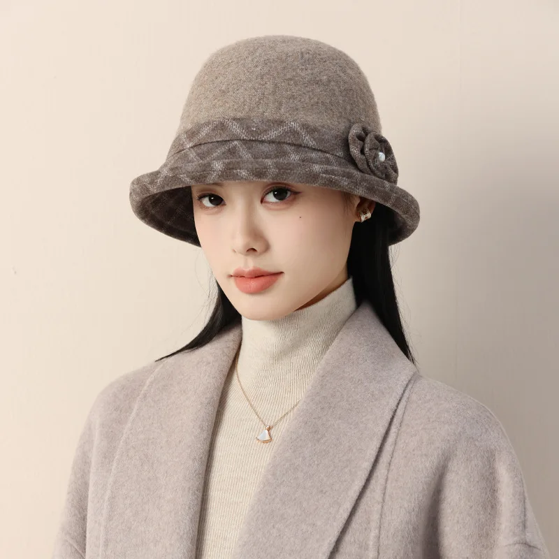 

Шерстяная панама в британском стиле | Винтажная зимняя теплая рыбацкая шапка | Женский элегантный универсальный