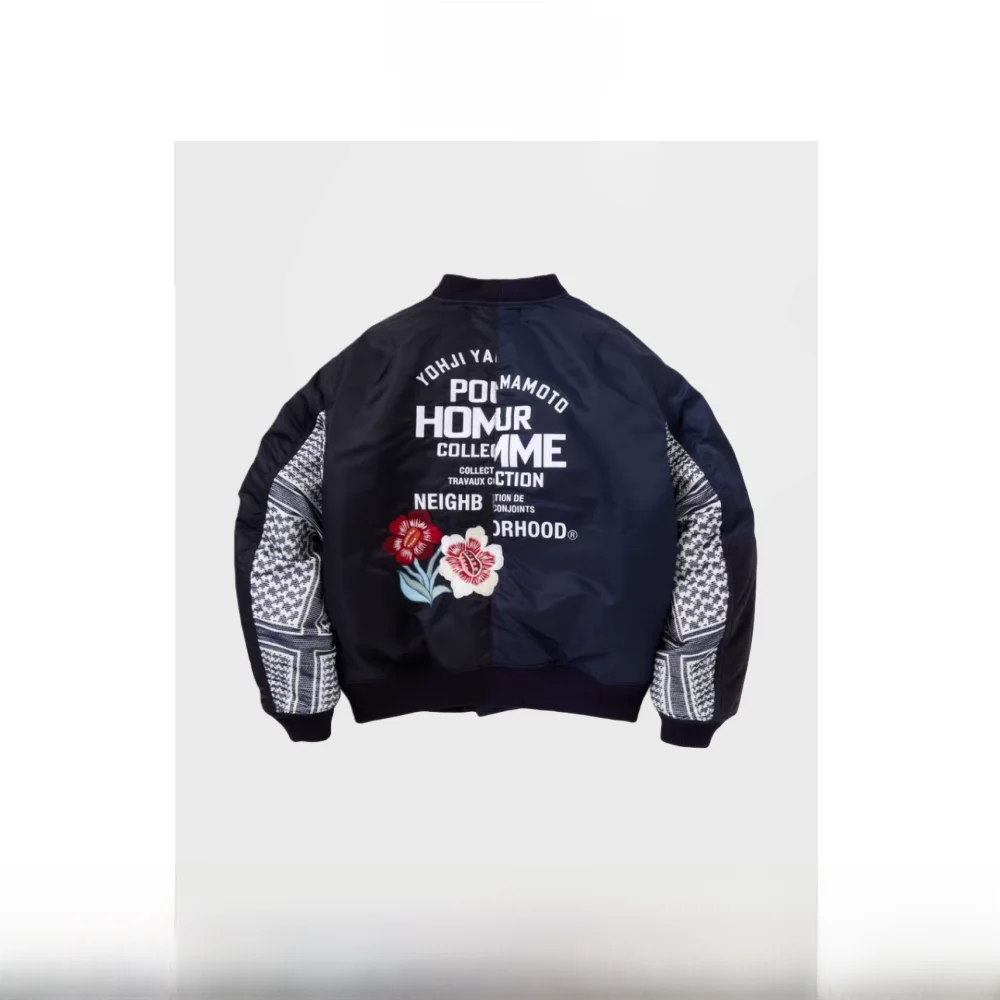 

NBH Collaborative MA Jaet American Pilot Patchwork Embroidery Cotton Jaet Outerwear Loose Fit Urban Faion Youth Zipper