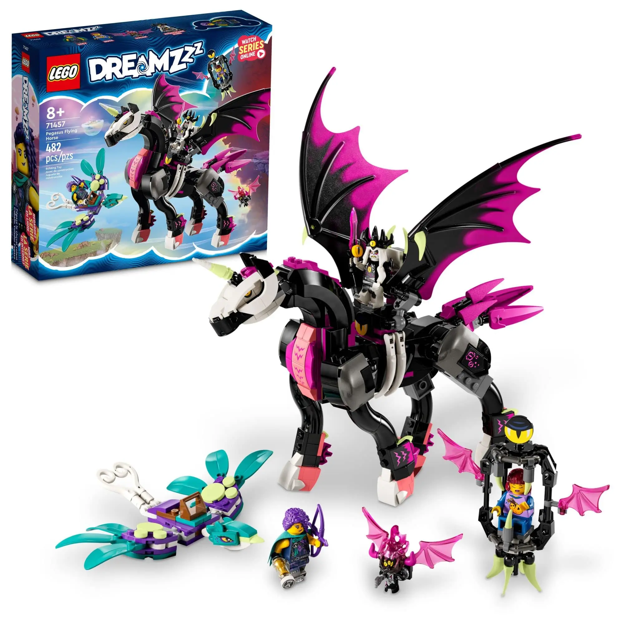 LEGO DREAMZzz Pegasus latający koń 71457 zabawki do budowania zestaw Fantasy figurka stwór dla dzieci dziewcząt i chłopców prezent urodzinowy