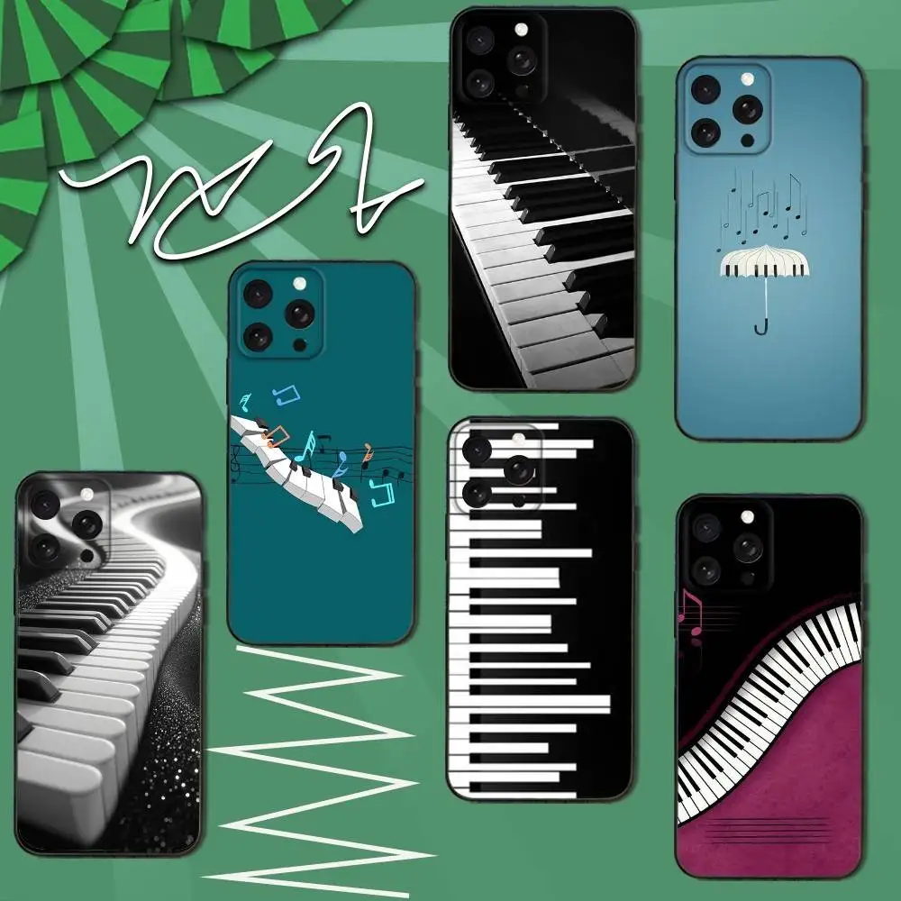 

Piano Classical Music Phone Case For iPhone 16e,16,15,14,13,12,11,Pro,X,XS,Max,XR,Plus,Mini Soft Black Cover