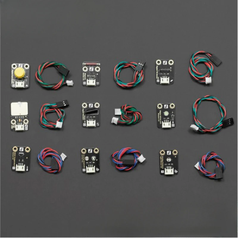 Compatible with Arduino sensor 9-piece set, environmental monitoring temperature and humidity light touch inclination 12