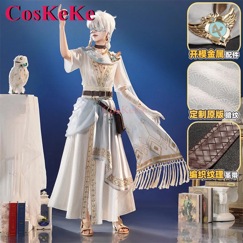 CosKeKe Seer/Eli Clark Gioco Cosplay Identity V Costume Bianco Splendido ed elegante Uniformi da combattimento Attività Gioco di ruolo per feste Abbigliamento