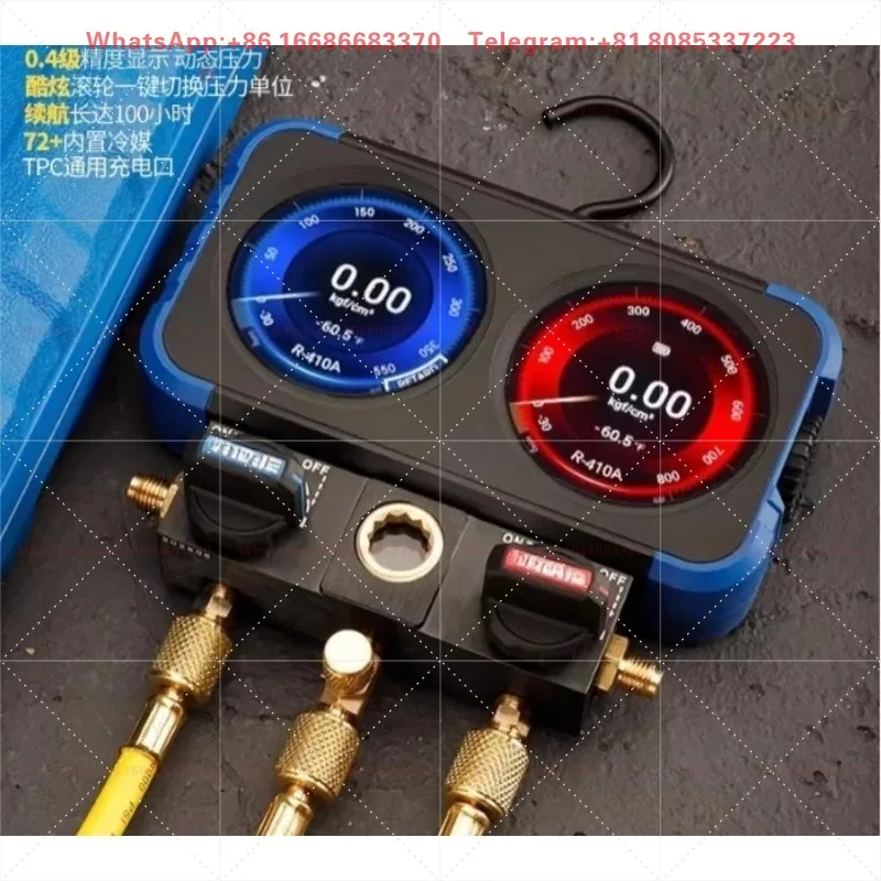VRM2-X Color Screen Refrigerant Manifold Gauge 72 Kinds Refrigerant Built-in Fluoride Charging Tool