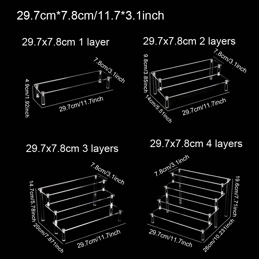 Home Storage Artifact Acrylic Display Stand Durable Display Rack For Cupcake Perfume Doll  Trapezoidal Blind Box Storage Shelf