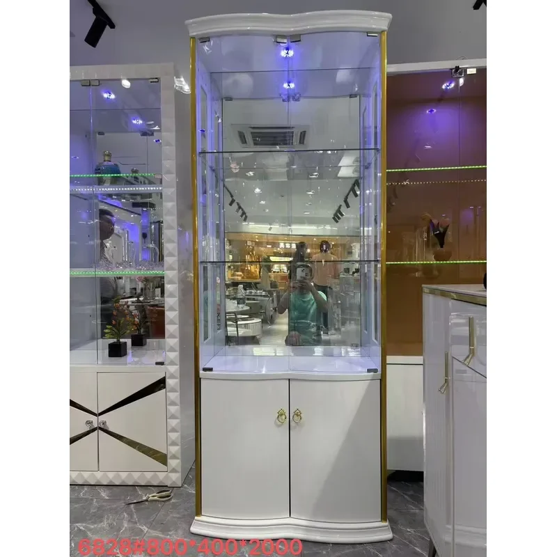 Luxury Cream Wine Cabinet  for Home Hotel Office Bar Modern Storage Display Unit
