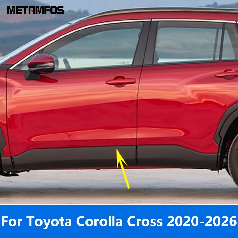 

For Toyota Corolla Cross 2020-2025 2026 Chrome Door Side Line Strip Body Skirt Molding Trim Exterior Accessories Car Styling