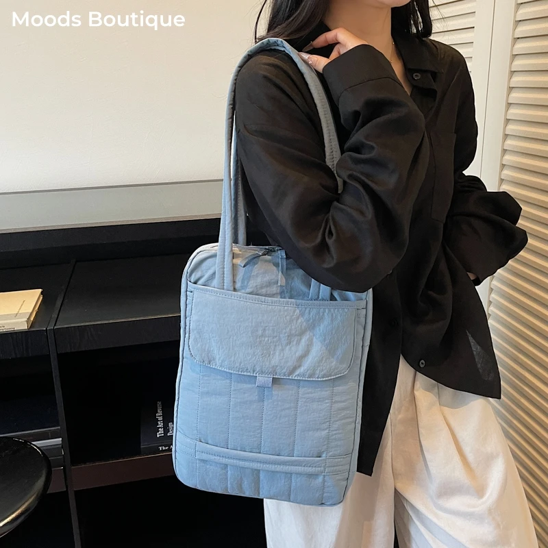 

Multi-functional Travelling Shoulder Bags For Women Nylon Fabric Large Capacity Laptop Bag Vertical Style Casual Street Handbags