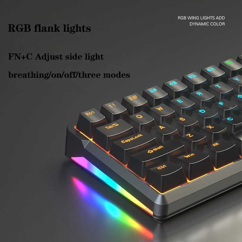 66 Key Low Price Custom  Electronics  Notebook Desktop Diy Pc Wired Mini Backlit Mechanical Gaming Keyboard
