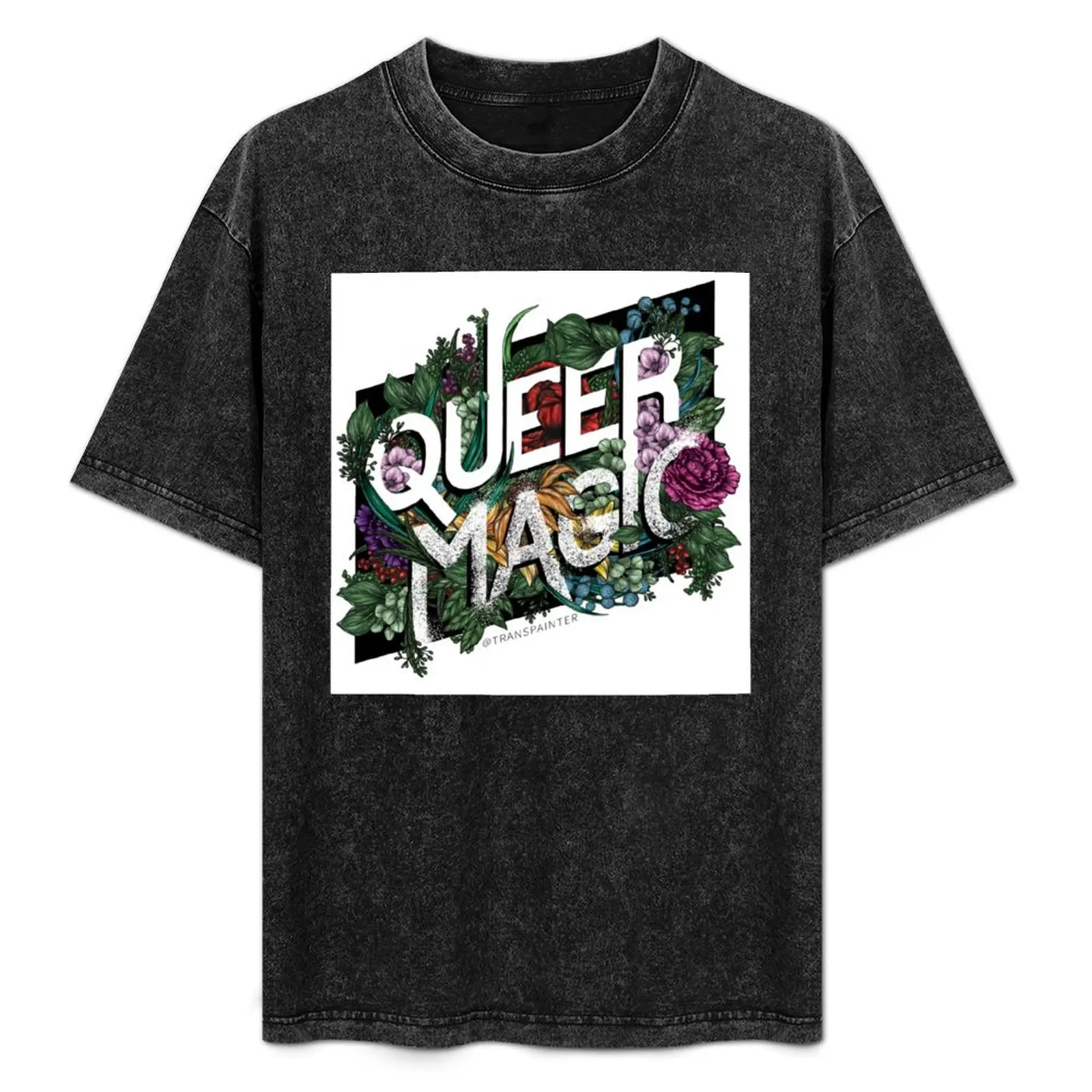 

Queer Magic floral T-Shirt gifts for boyfriend plus sizes Man t-shirt anime t shirts men clothing
