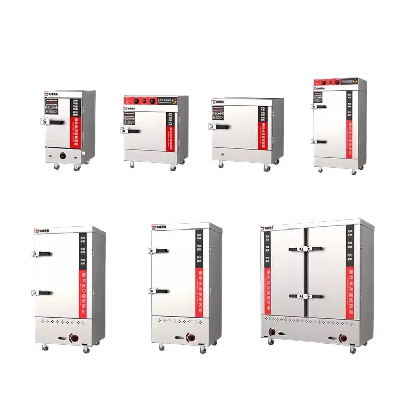 Double - Door Commercial Rice Steamer Cabinet Stainless Steel, Electric/Gas, Auto Water Refill, Anti - Scald