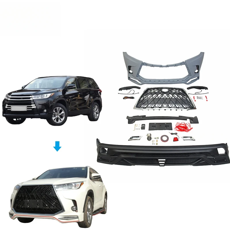 

Высококачественный комплект переднего кузова, передний бампер, подходит для Highlander 2018-2020 гг.
