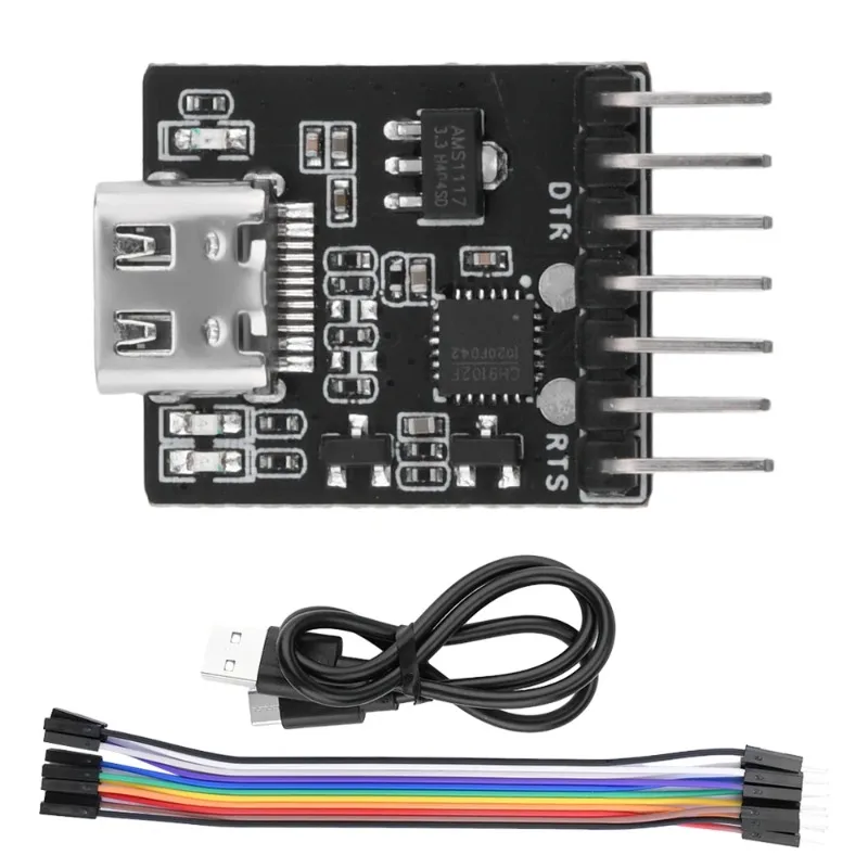 USB to UART/RS232/RS485 Serial Burner Downloader Module CH910F Driver-Free TYPE-C Interface for ESP32 Series Development Board