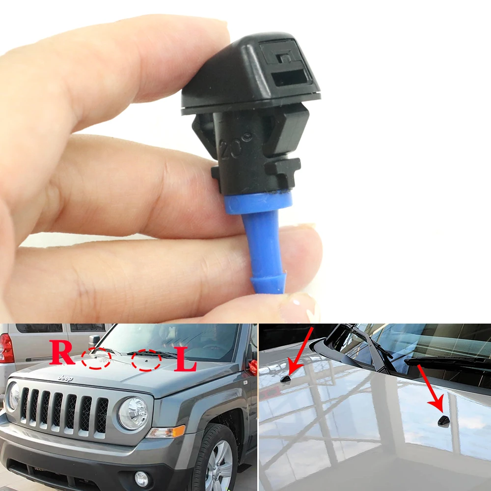 

Car Front Windscreen Water Cleaning Jet Windshield Wiper Washer Sprayer Nozzle For Jeep Compass Patriot 2008-2017