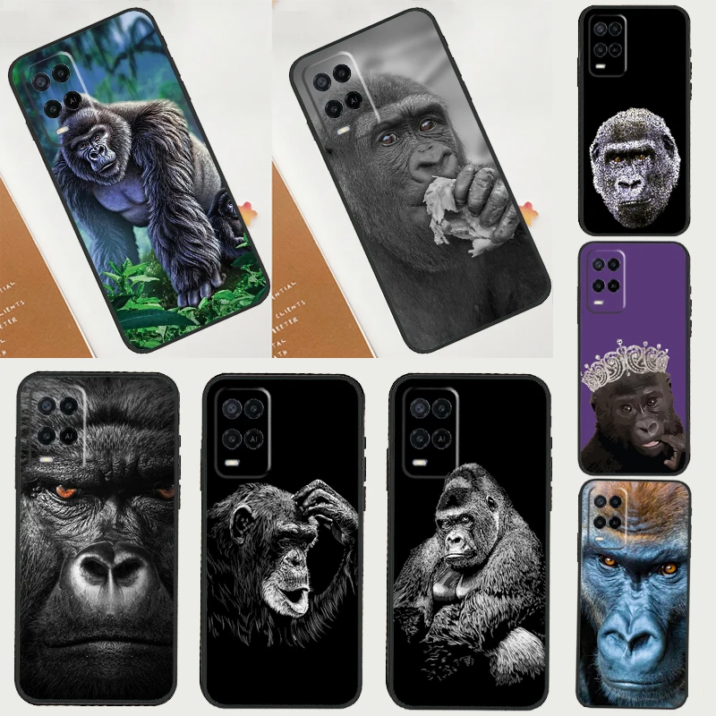 Обложка с рисунком обезьяны Gorilla Ape для детей модели OPPO A83 A91 A93 A1K A15 A16 A52 A72 A3S A5 A9 A31 A53 A53S A54 A74 A94