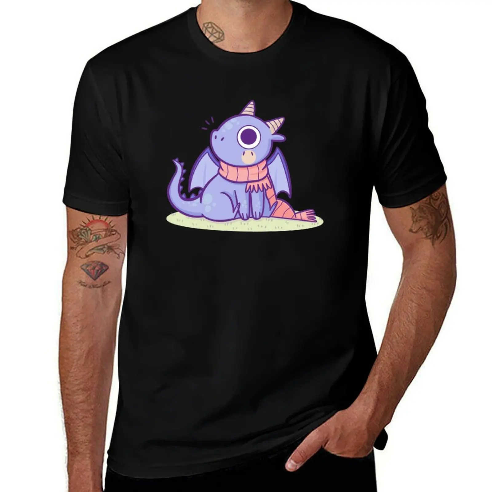 

Dragon With a Scarf T-Shirt oversized t shirt gifts for boyfriend sublime summer tops mens shirts graphic tee