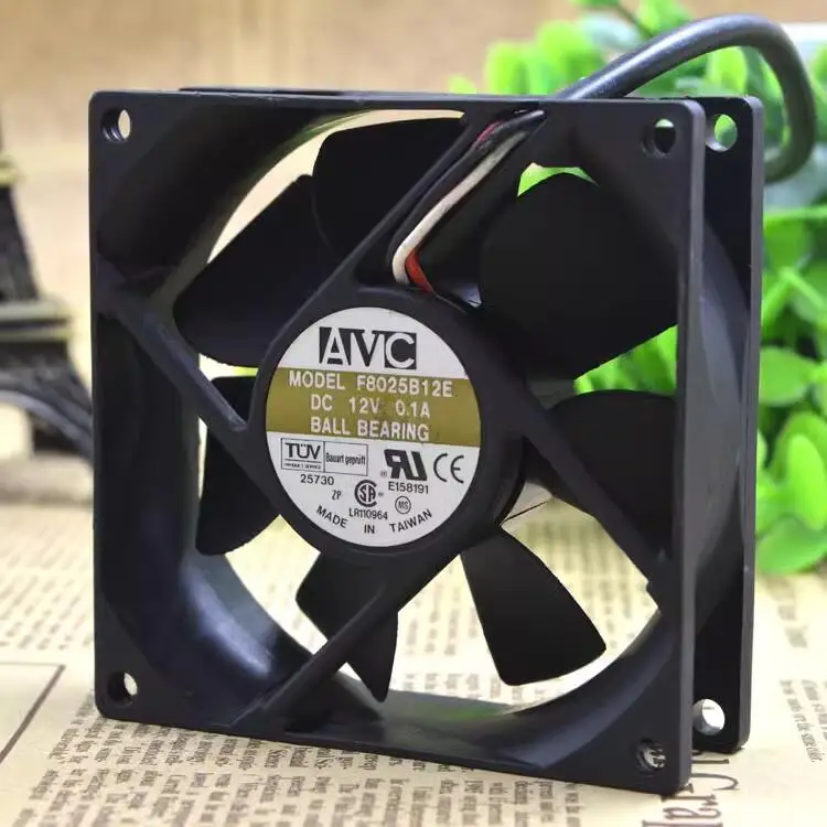 

New For AVC 8025 F8025B12E 12V 0.1A 3-Wire Double Ball Computer Fan