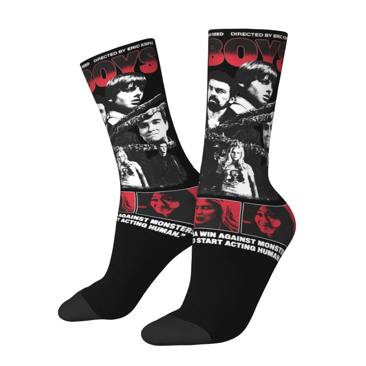 

Harajuku The Boys Season 4 TV Show Theme Print Socks Stuff All Season Homelander Comfortable Long Socks Non-slip