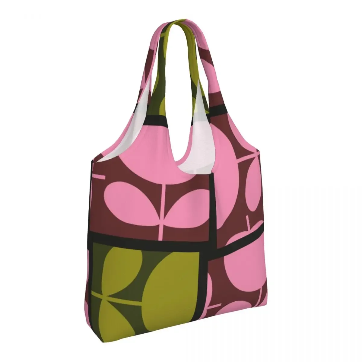 Custom Funny Printed Print Pink Orla Kiely Tote Shopping Bag Washable Canvas Shopper Shoulder Photograph Handbags