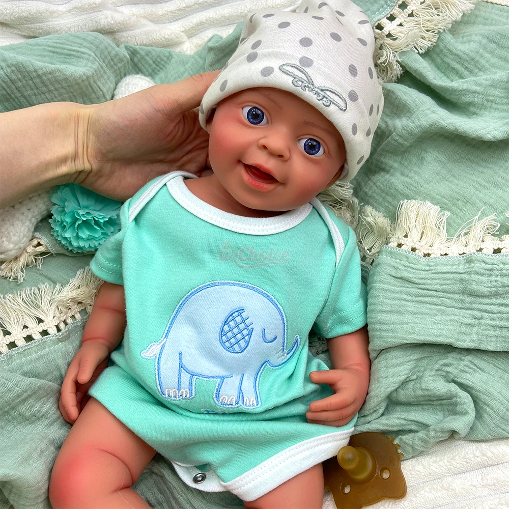 

18-дюймовая силиконовая кукла-реборн: мягкая, моющаяся, реалистичная, безопасная игрушка для новорожденных мальчиков, ручной работы, с утяжелением, для коллекционеров