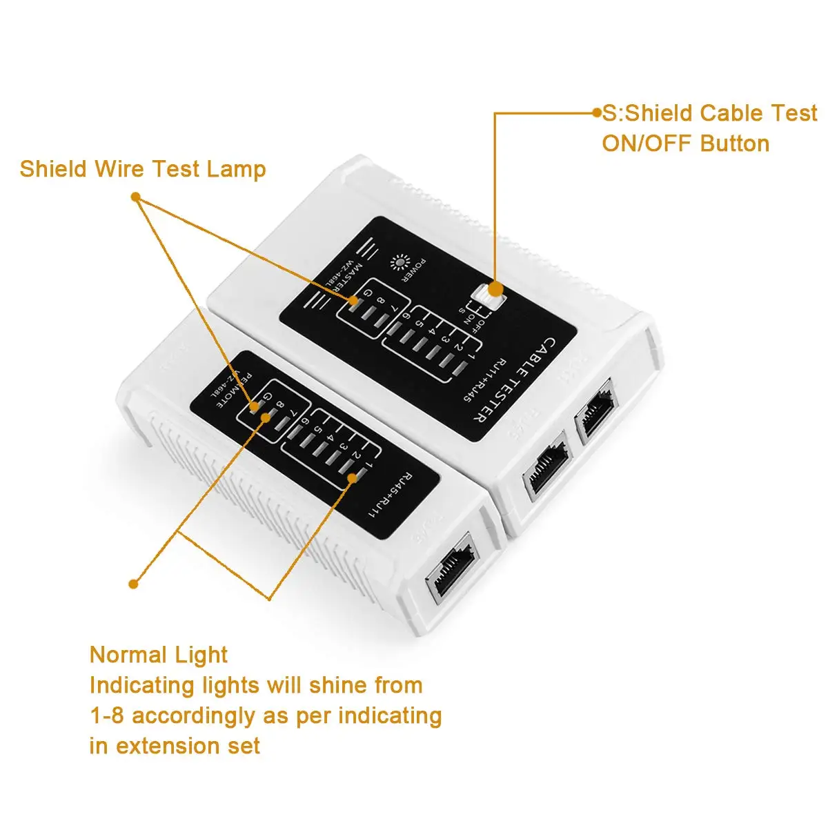 RJ45 Cable Tester Network Cable Tester Ethernet Wire Test Tool for LAN Phone RJ45 RJ11 RJ12 Cat5 Cat5e Cat6 Cat6a Cat7 Cable