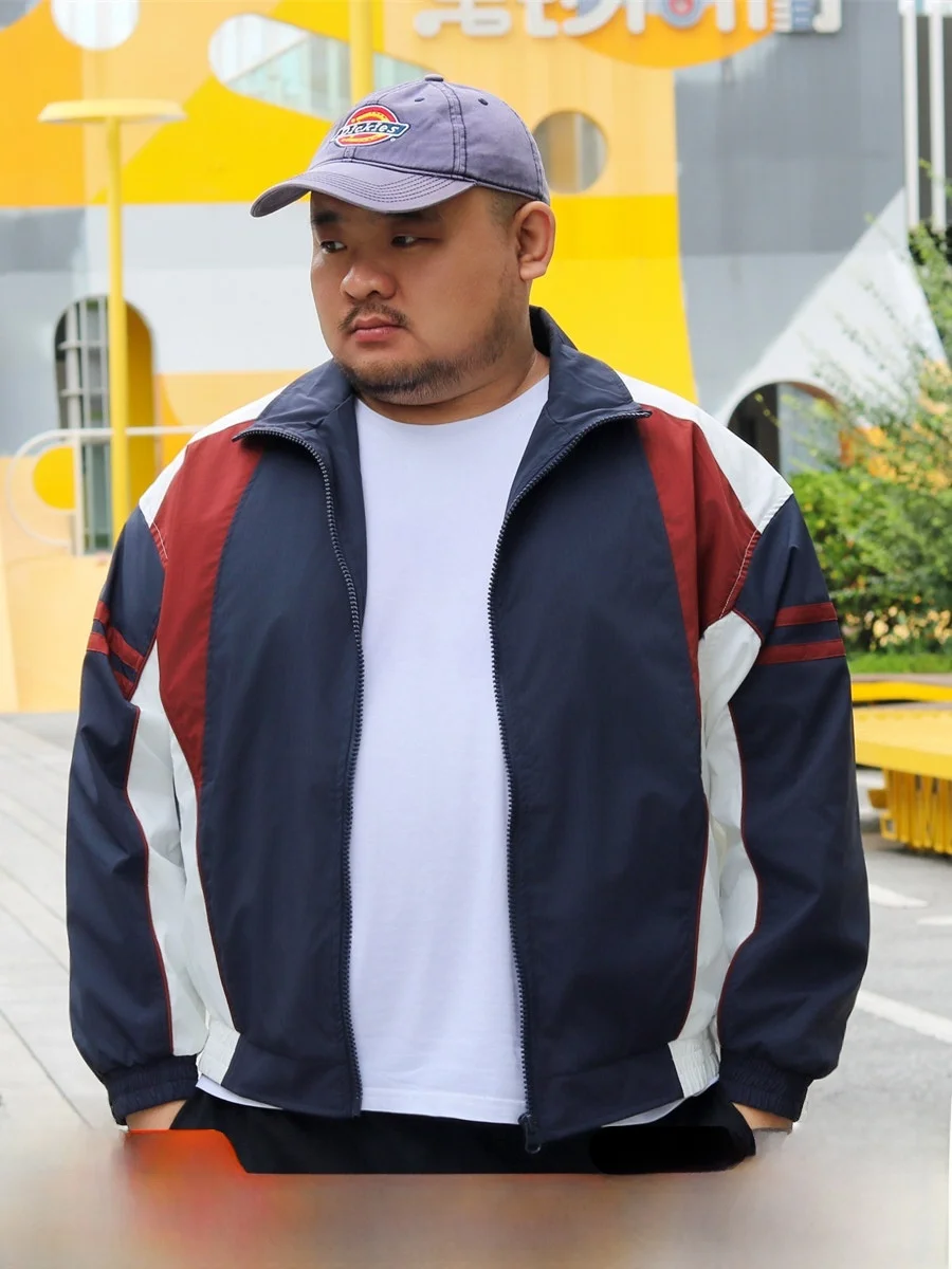 

TRCE American Color Block Flight Jacket Men's Spring Autumn Sports Casual Stand Collar Baseball Uniform Polyester Long Sleeve...