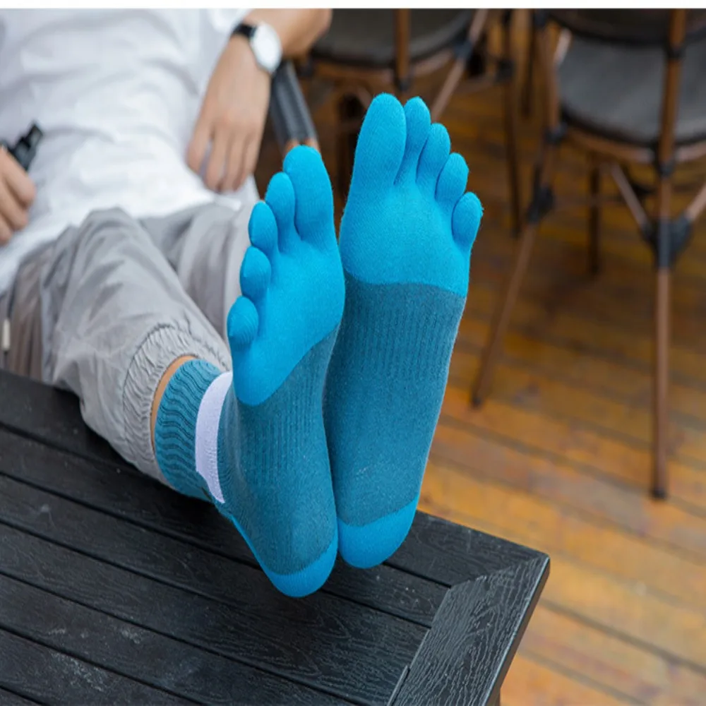 1 Pairs Organic Cotton Fiber EU 38-44 Anti-Sweat Sport With Toes Five Finger Socks Dress Socks With Toes Toe Socks Sweat Socks