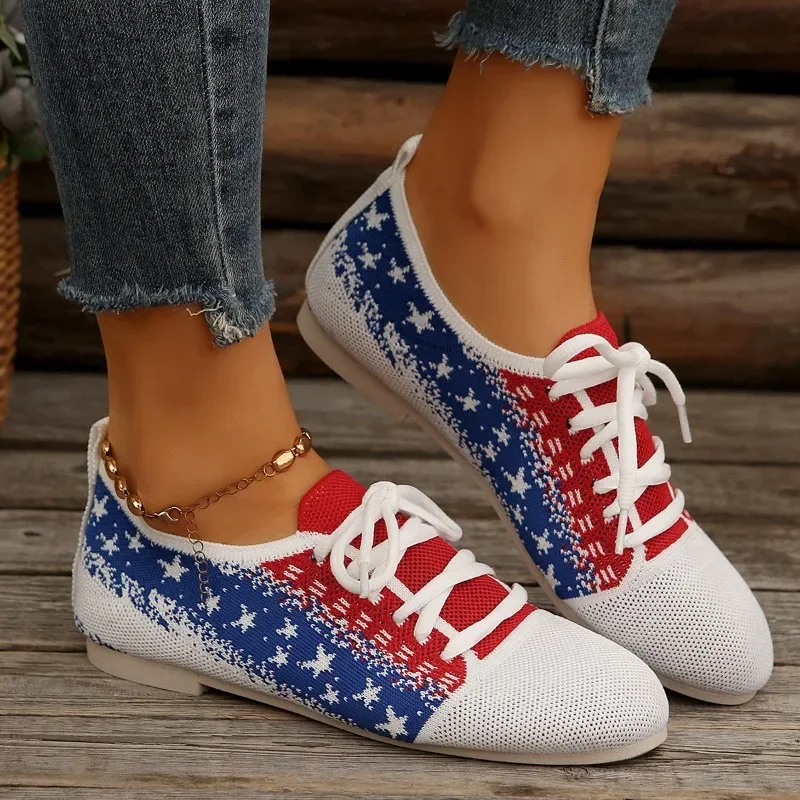 Womens Walking Shoes 2025 New Style Casual Lace-up Design Low Heel Sports Shoes Comfortable Mesh Breathable Outdoor Tennis Shoes