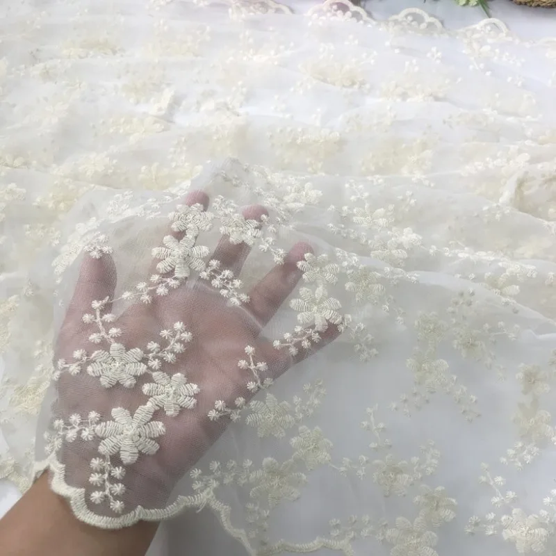 Mesh Fabric Soft Embroidered Lace Clothing Wedding Dress Tablecloth Wholesale Cloth Apparel Sewing Fabric Material