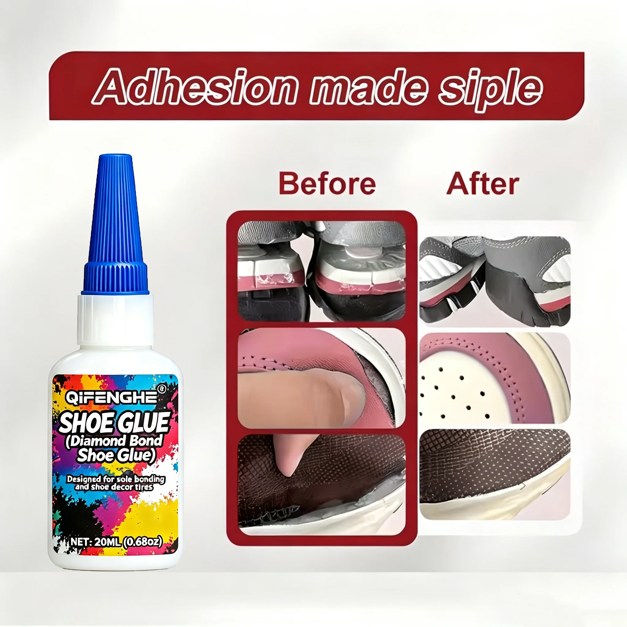 Waterproof Strong Shoe Repair Glue, Flexible Sole Adhesive Fixes Separation Cracks for Sneakers, Boots, Leather & Rubber Footwea image 3