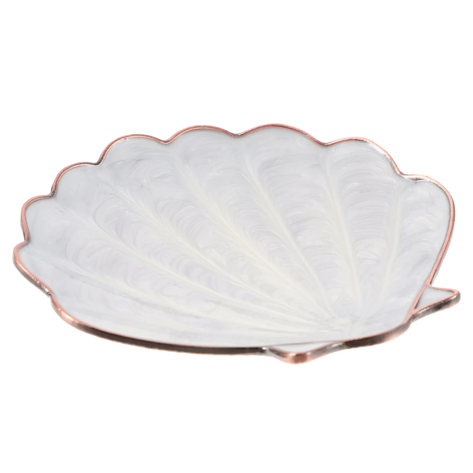 

Jewelry Tray Copper Alloy Shell Design Ring Holder Organizer for Necklaces Earrings Desktop Storage Plate Jewelry Tray