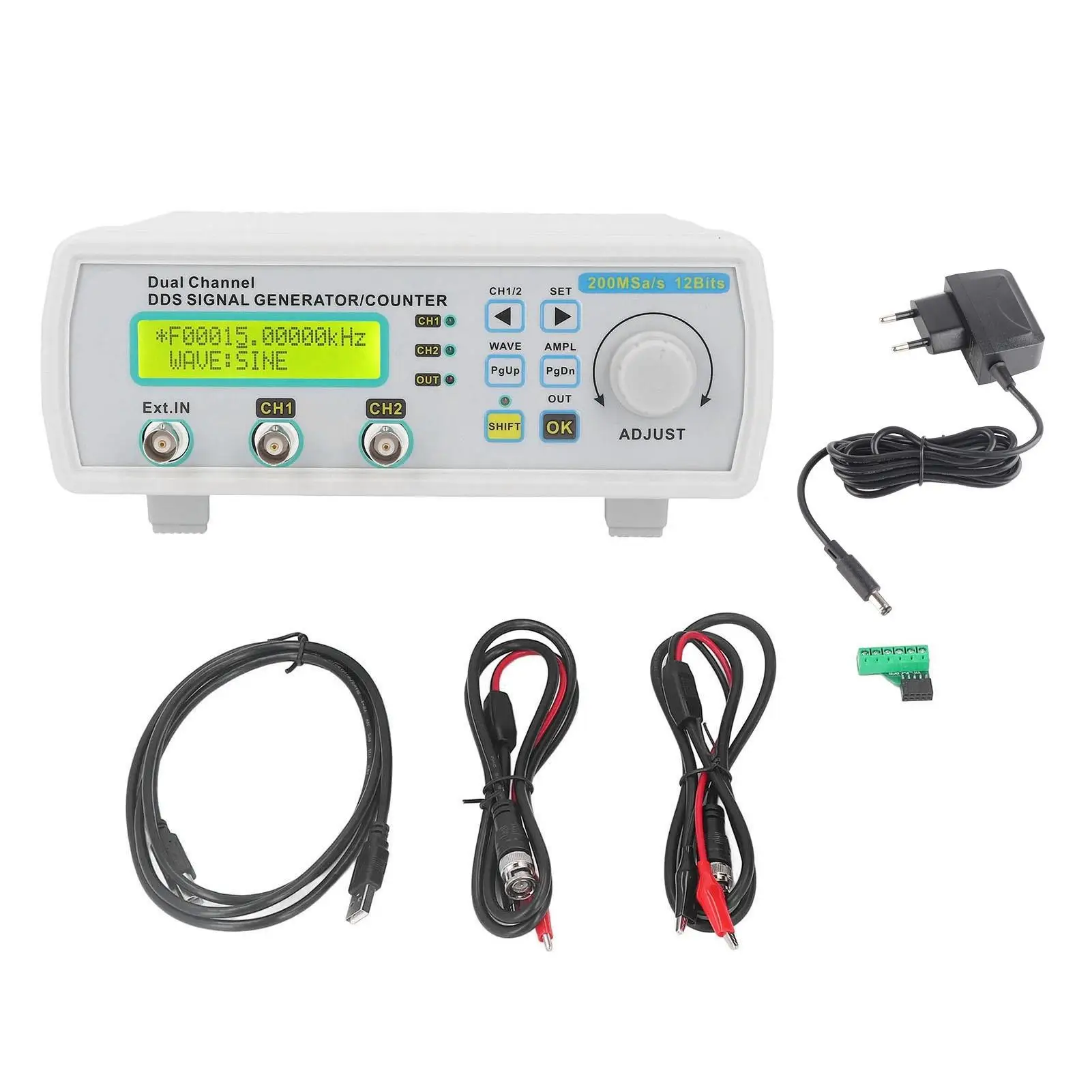 

5V 20MHz Dual Channel DDS Arbitrary Waveform Generator Function Signal Generator Frequency Counter