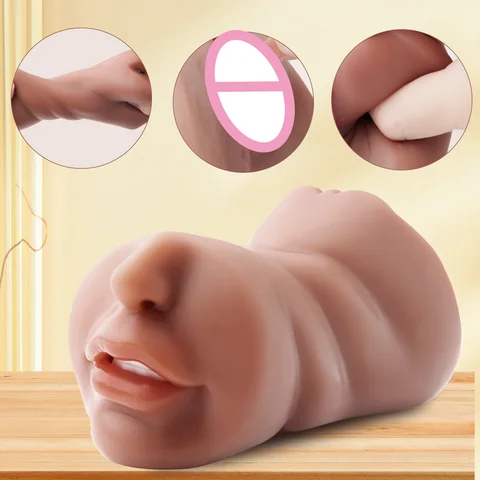 3 in 1 Male Masturbator Adult sexx Toys 3D Textured with sexxy Mouth Realistic Vagina Tight Anus Mens Stroker sexx Dolll for Man Mas