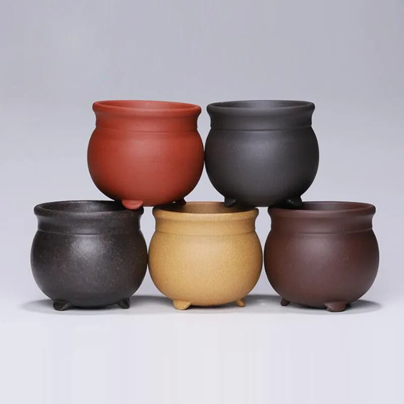 Purple Clay Small Vase with Drainage Holes Plant Pot Planter Flower Pots Succulent Nursery Pots Garden Home Decor