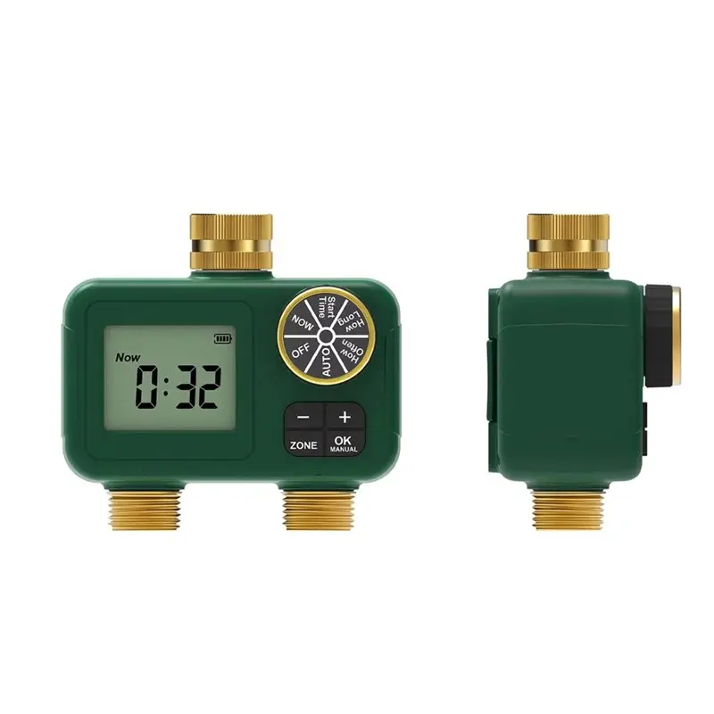 A76K Child Lock Included Automatic Water Timer 2-Way Brass Inlet Outlet Rotary 3/4